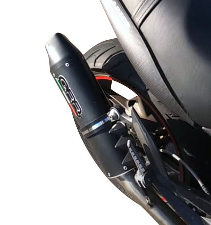 GPR Exhaust System Cagiva X-Raptor 1000 2002-2002, Furore Nero, Dual slip-on Including Removable DB Killers and Link Pipes