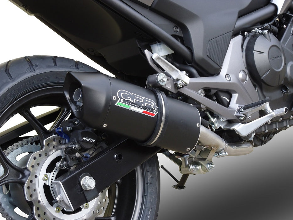 GPR Exhaust System Honda NC750X NC750S DCT 2014-2015, Furore Nero, Slip-on Exhaust Including Removable DB Killer and Link Pipe