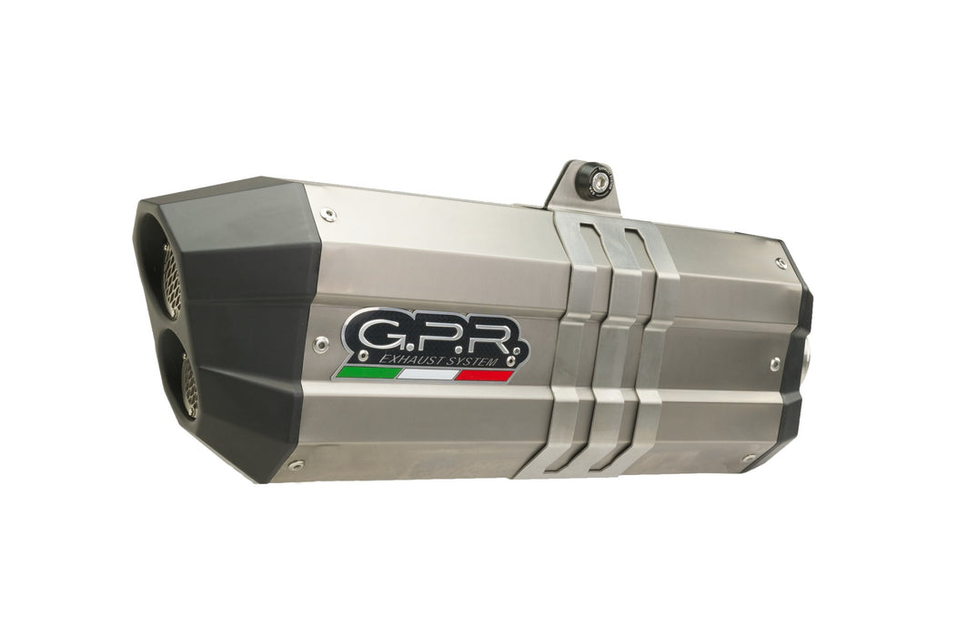 GPR Exhaust for Bmw R1200RT LC 2017-2019, Sonic Titanium, Slip-on Exhaust Including Removable DB Killer and Link Pipe
