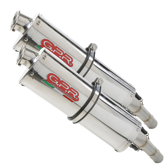 GPR Exhaust System Cagiva Gran Canyon 1998-2000, Trioval, Dual slip-on Including Removable DB Killers and Link Pipes