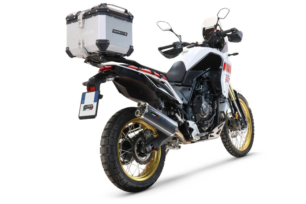 Yamaha Tenere 700 2019-2020 GPR TECH 35 L Aluminum Top Case, silver color, including roof rack and specific plate