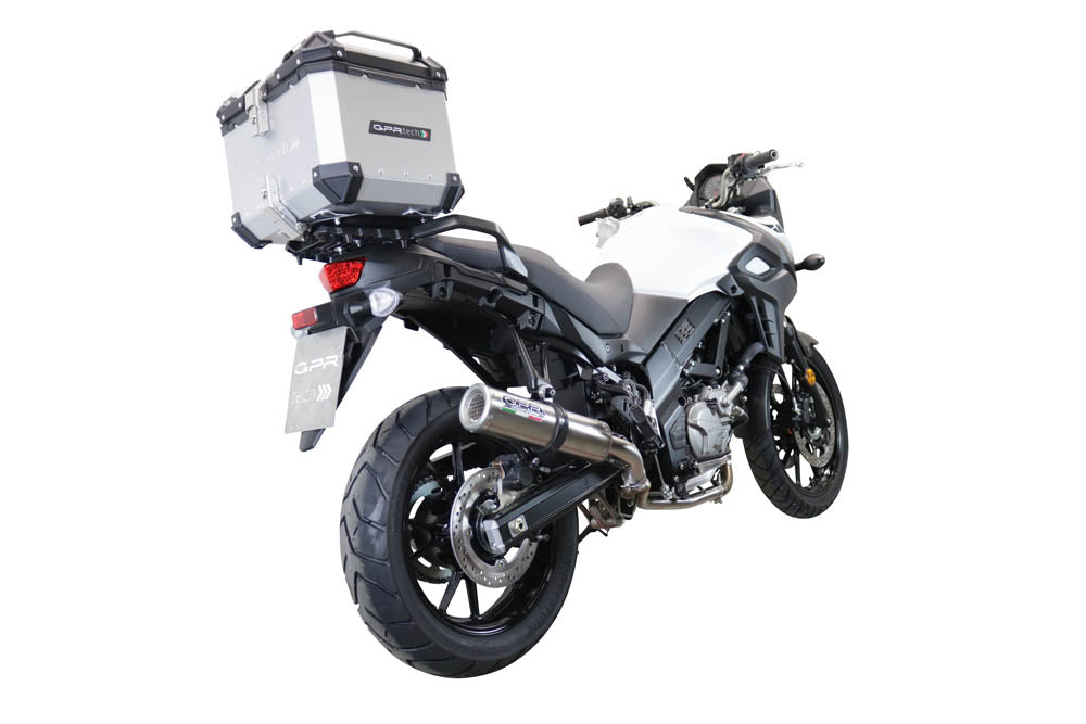 Suzuki V-STROM 650  2017-2020 GPR TECH 35 L Aluminum Top Case in Silver with Specific Plate Included