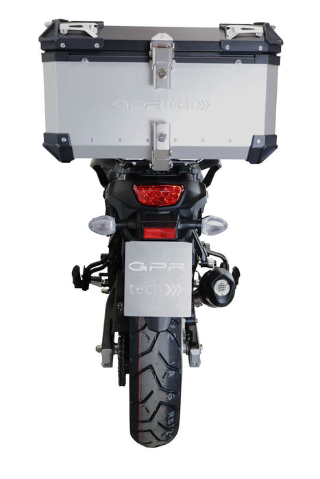 Suzuki V-STROM 650  2012-2016 GPR TECH 55 L Aluminum Top Case in Silver with Specific Plate Included