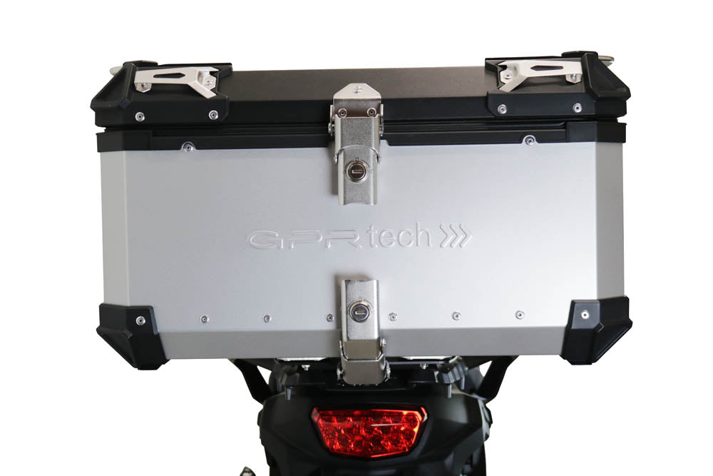 Suzuki V-STROM 650  2021-2022 GPR TECH 55 L Aluminum Top Case in Silver with Specific Plate Included