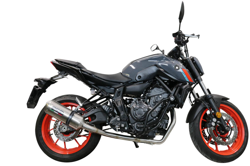 GPR Exhaust System Yamaha MT07 2021-2023, Satinox , Full System Exhaust, Including Removable DB Killer