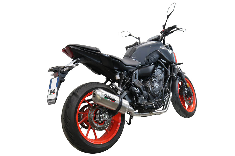 GPR Exhaust System Yamaha MT07 2021-2023, Satinox , Full System Exhaust, Including Removable DB Killer