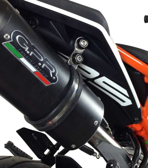 GPR Exhaust System Ktm Duke 125 High Level 2017-2020, Albus Evo4, Slip-on Exhaust Including Link Pipe and Removable DB Killer