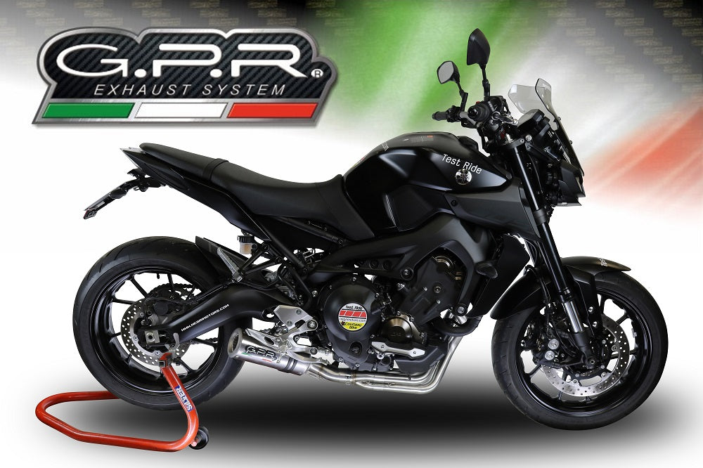 GPR Exhaust System Yamaha MT09 FZ09 2014-2016, M3 Inox , Full System Exhaust, Including Removable DB Killer