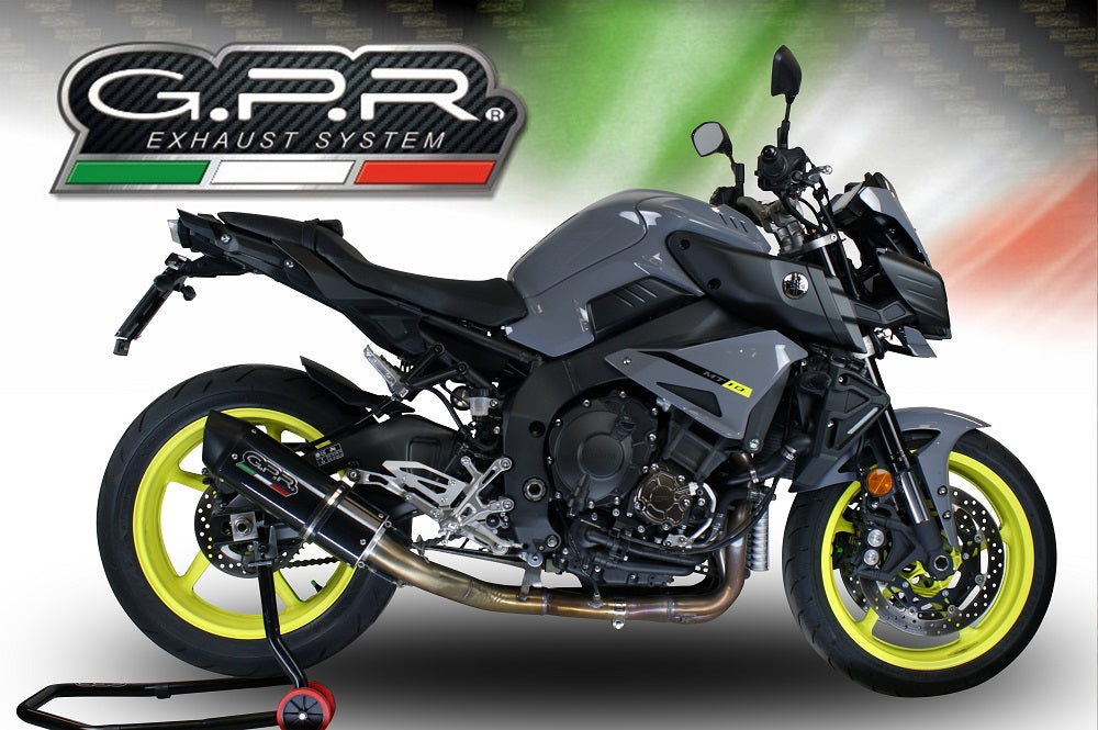 GPR Exhaust System Yamaha MT10 FJ10 2016-2020, Furore Nero, Slip-on Exhaust Including Link Pipe