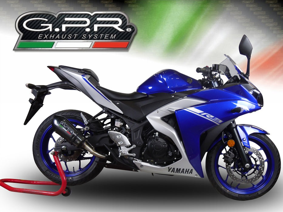 GPR Exhaust System Yamaha YZF R3 2018-2020, GP Evo4 Poppy, Slip-on Exhaust Including Removable DB Killer and Link Pipe