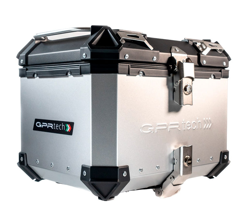 Cf Moto 800 Mt Sport 2022-2023 GPR TECH 45 L Aluminum Top Case in Silver with Specific Plate Included