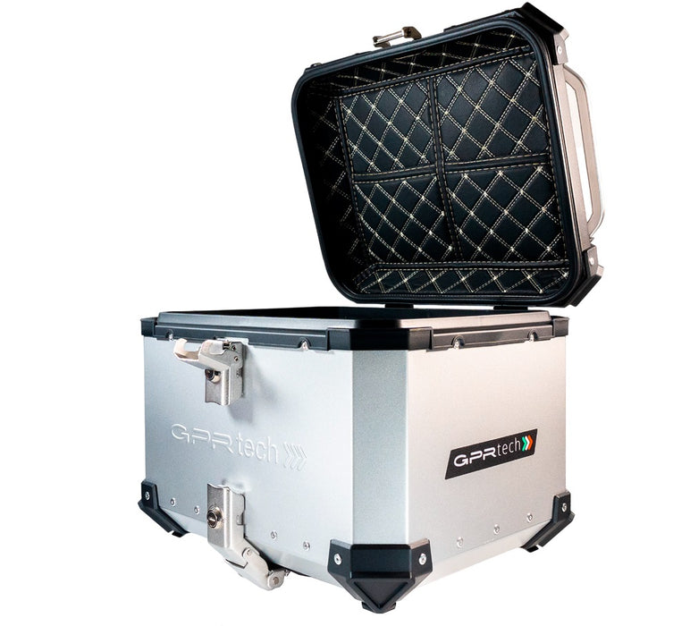 Cf Moto 800 Mt Touring 2022-2023 GPR TECH 35 L Aluminum Top Case in Silver with Specific Plate Included