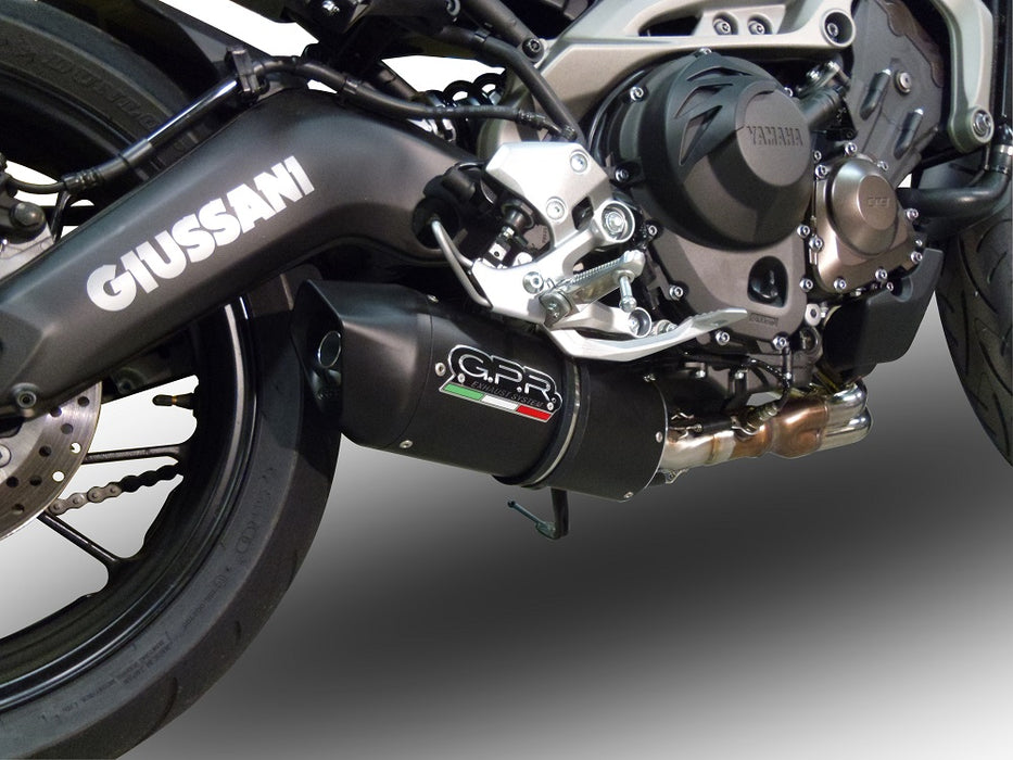 GPR Exhaust System Yamaha MT09 FZ09 2014-2016, Furore Nero, Slip-on Exhaust Including Removable DB Killer and Link Pipe