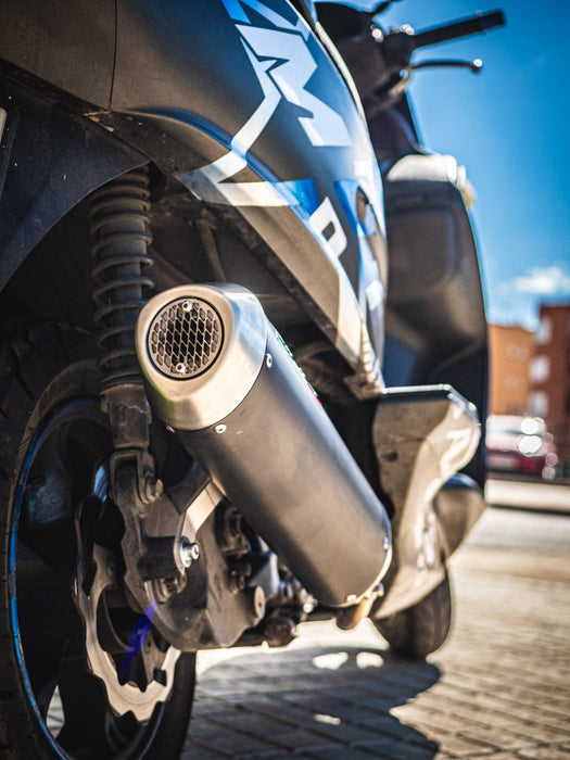 GPR Exhaust System Malaguti Madison 400 2002-2005, Evo4 Road, Slip-on Exhaust Including Removable DB Killer and Link Pipe