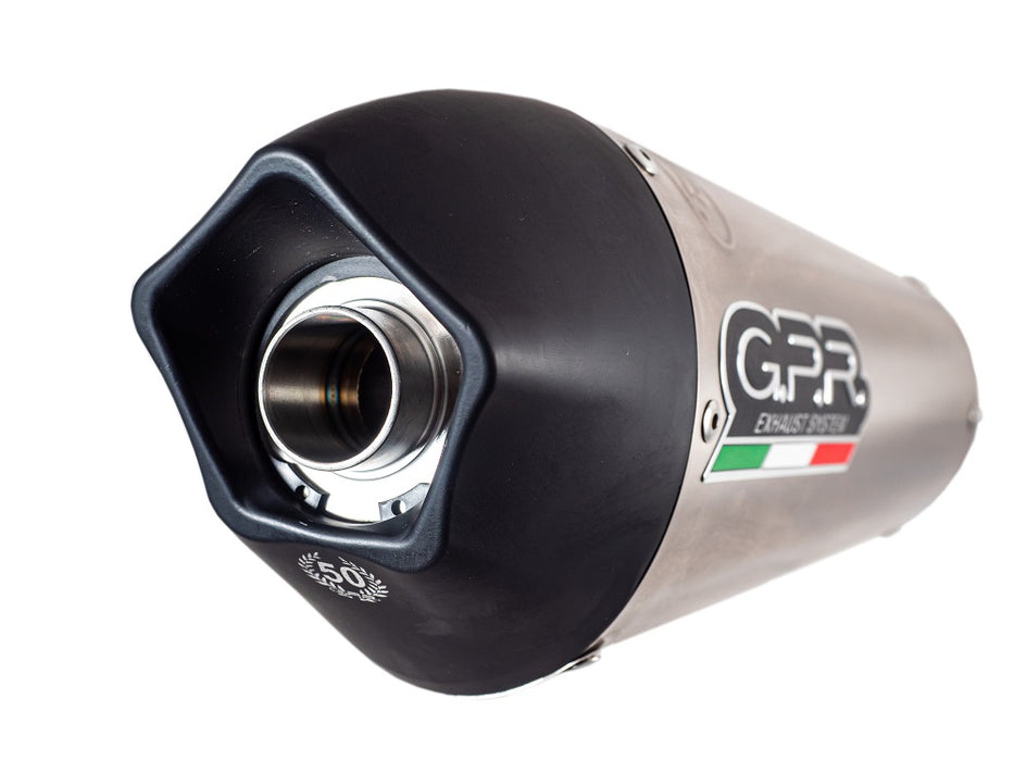 GPR Exhaust System Derbi Terra 125 R / Adventure 2007-2011, Gpe Ann. titanium, Slip-on Exhaust Including Removable DB Killer and Link Pipe