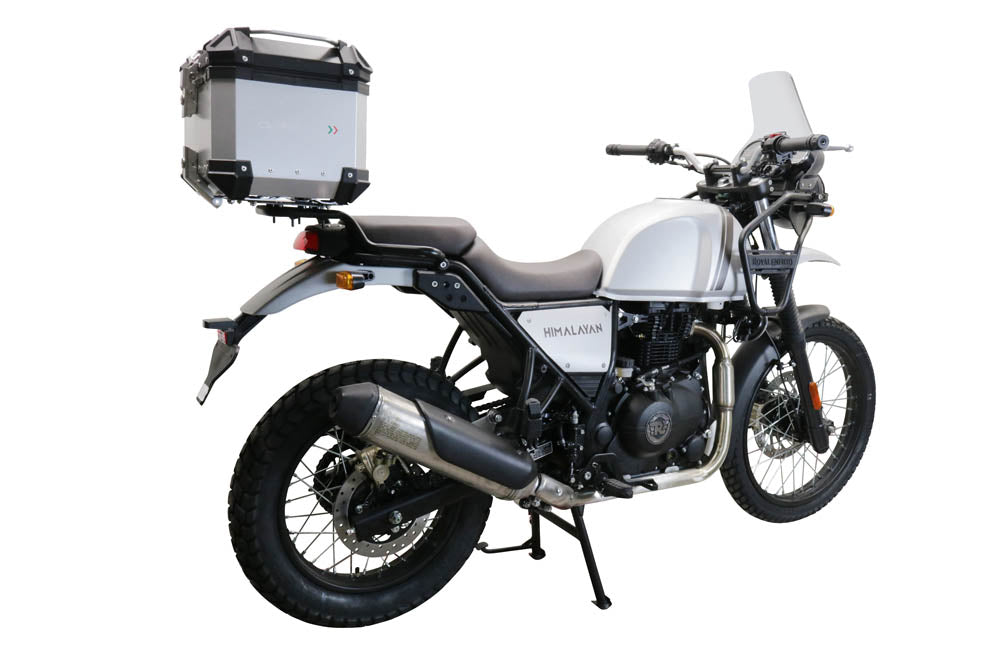 Royal Enfield Himalayan 410 2017-2023 GPR TECH 26 L Aluminum Top Case in Silver with Specific Plate Included