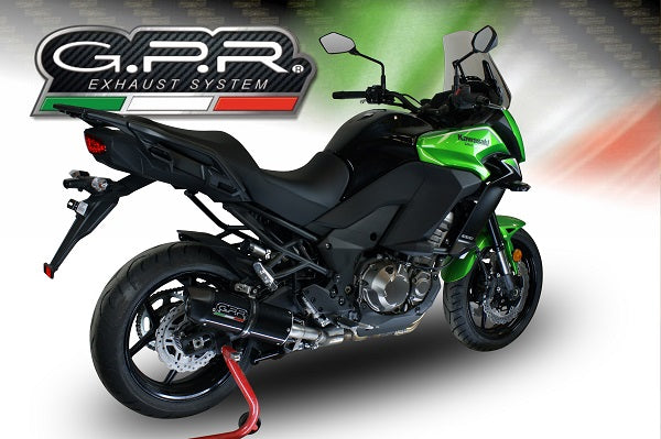 GPR Exhaust System Kawasaki Versys 1000 I.E. 2011-2013, Furore Nero, Slip-on Exhaust Including Removable DB Killer and Link Pipe