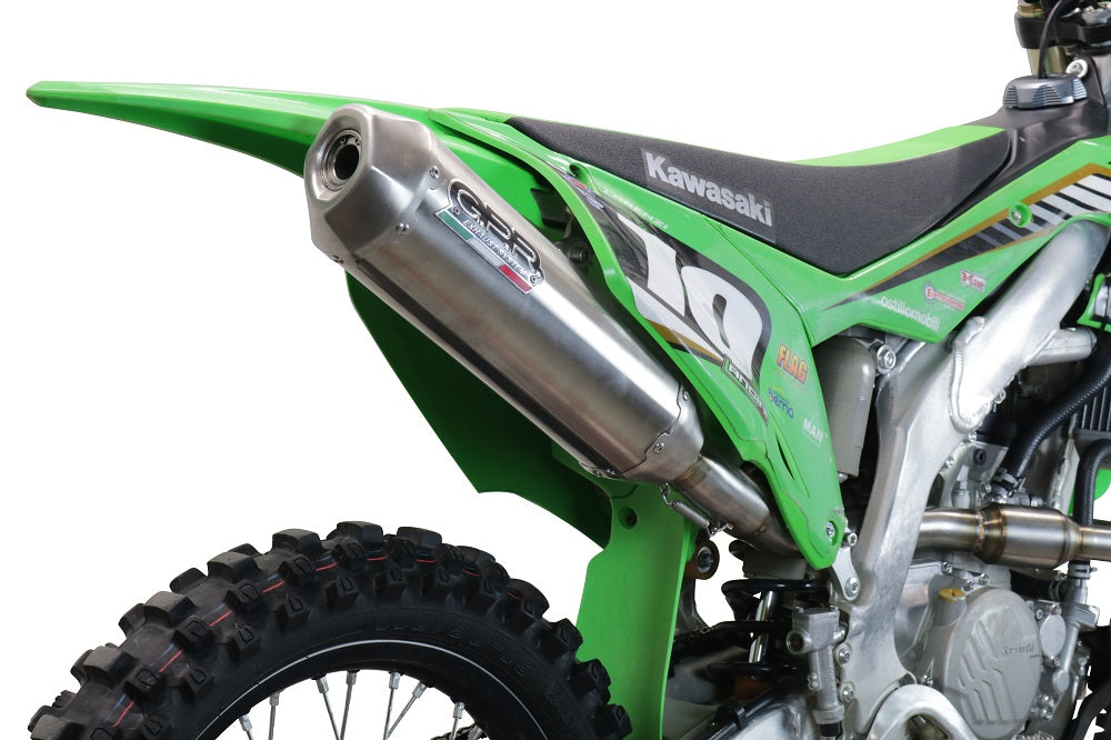 GPR Exhaust System Kawasaki KX250F 2017-2020, Pentacross Inox, Full System Exhaust, Including Removable DB Killer/spark arrestor