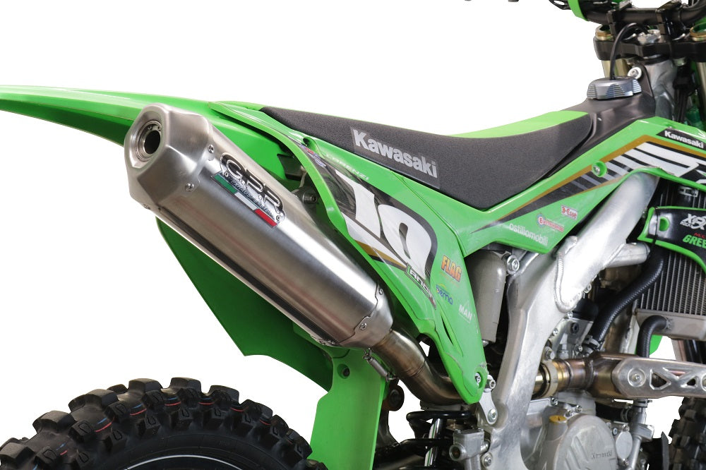 GPR Exhaust System Kawasaki KX250X 2021-2023, Pentacross Inox, Full System Exhaust, Including Removable DB Killer/spark arrestor