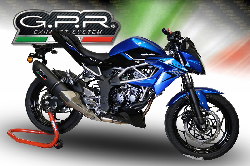 GPR Exhaust System Kawasaki Z125 2021-2023, Furore Evo4 Nero, Slip-on Exhaust Including Removable DB Killer and Link Pipe