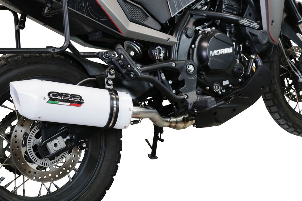 GPR Exhaust System Moto Morini X-CAPE 650 2021-2023, Albus Ceramic, Mid-Full System Exhaust Including Removable DB Killer