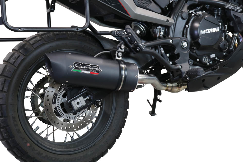 GPR Exhaust System Moto Morini X-CAPE 650 2021-2023, Furore Nero, Mid-Full System Exhaust Including Removable DB Killer