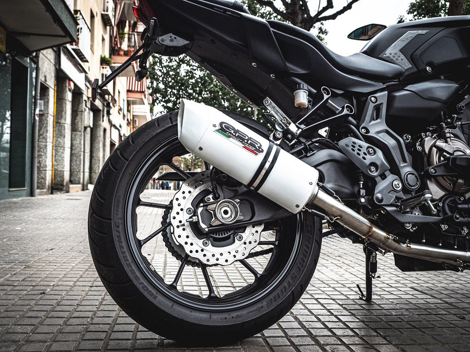 GPR Exhaust System Yamaha MT07 2014-2016, Albus Ceramic, Full System Exhaust, Including Removable DB Killer