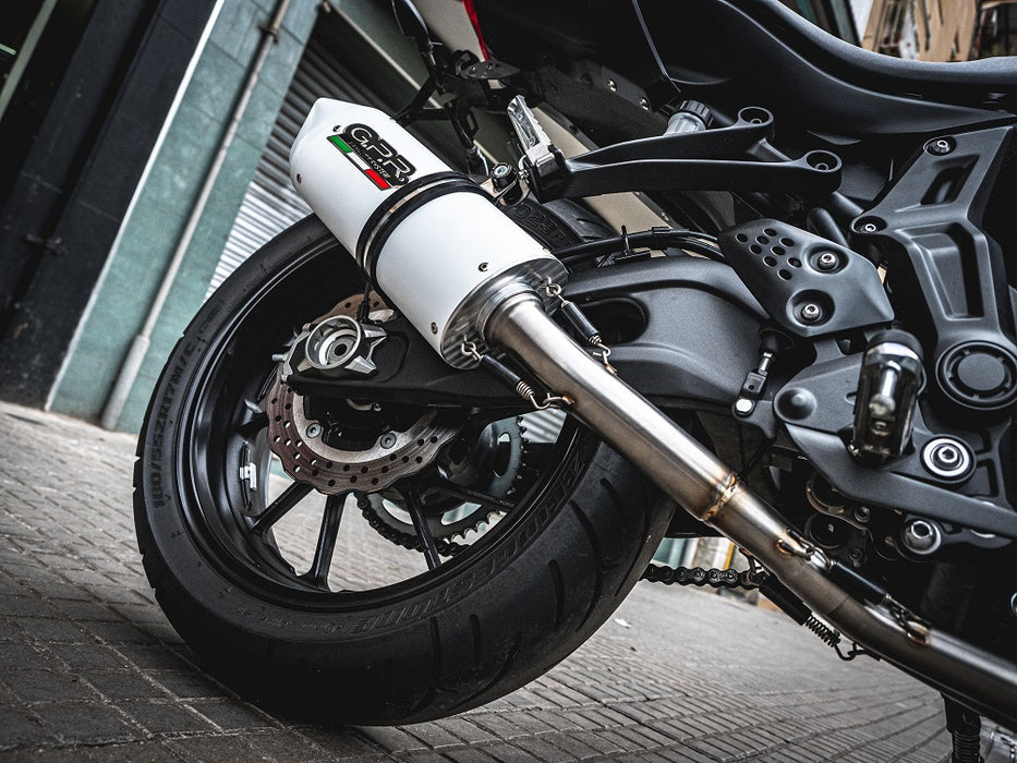 GPR Exhaust System Yamaha MT07 2014-2016, Albus Ceramic, Full System Exhaust, Including Removable DB Killer