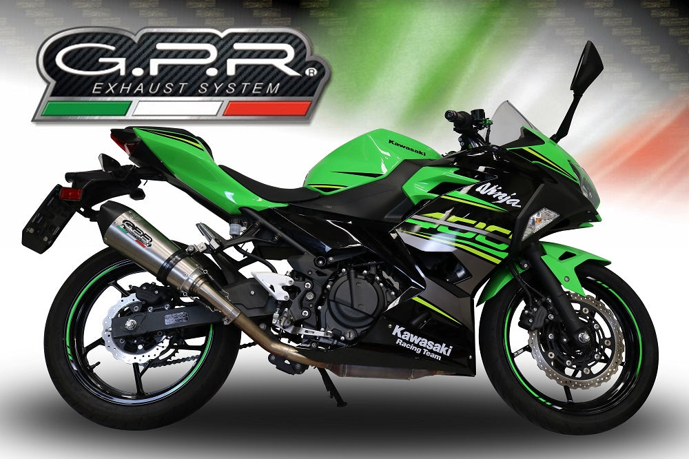 GPR Exhaust System Kawasaki Ninja 400 2018-2022, GP Evo4 Titanium, Slip-on Exhaust Including Removable DB Killer and Link Pipe