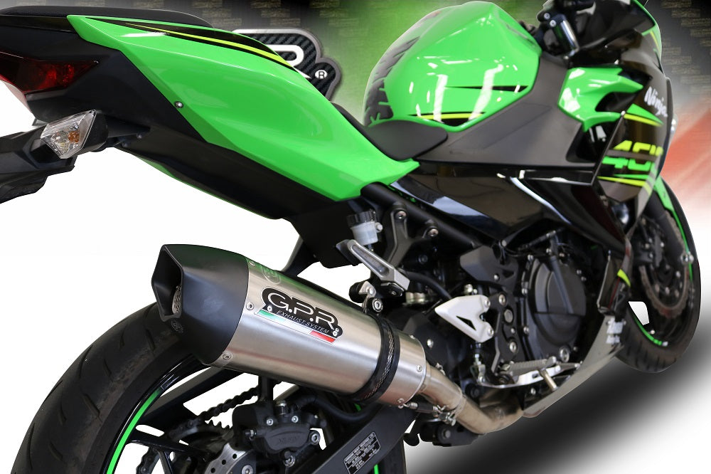 GPR Exhaust System Kawasaki Ninja 400 2018-2022, GP Evo4 Titanium, Slip-on Exhaust Including Removable DB Killer and Link Pipe