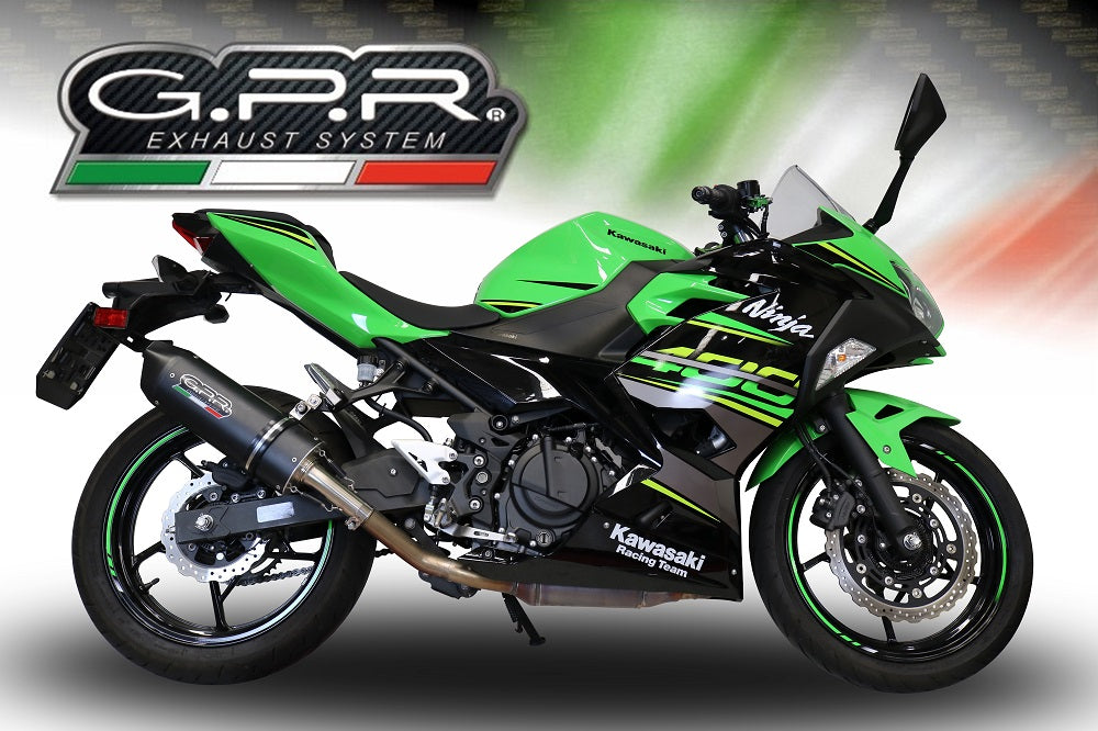 GPR Exhaust System Kawasaki Z400 2023-2024, Furore Evo4 Nero, Slip-on Exhaust Including Removable DB Killer and Link Pipe