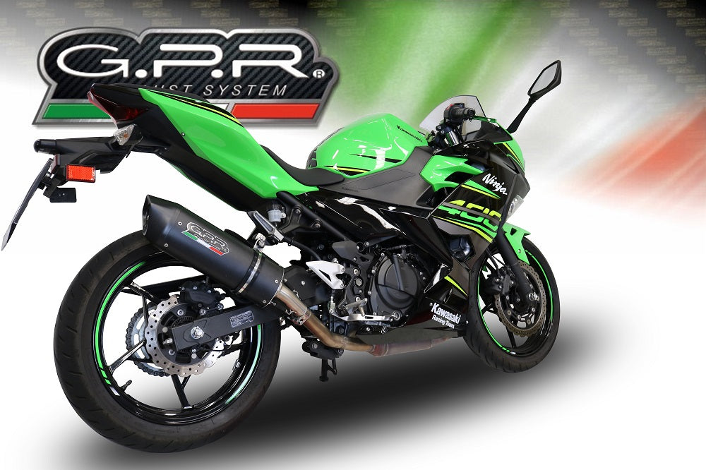 GPR Exhaust System Kawasaki Z400 2023-2024, Furore Evo4 Nero, Slip-on Exhaust Including Removable DB Killer and Link Pipe