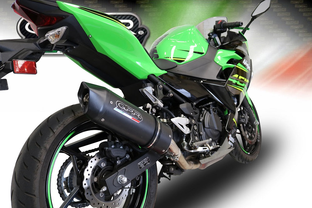 GPR Exhaust System Kawasaki Z400 2023-2024, Furore Evo4 Nero, Slip-on Exhaust Including Removable DB Killer and Link Pipe