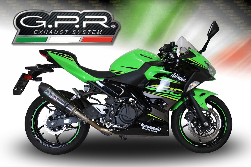 GPR Exhaust System Kawasaki Z400 2018-2022, GP Evo4 Poppy, Slip-on Exhaust Including Removable DB Killer and Link Pipe