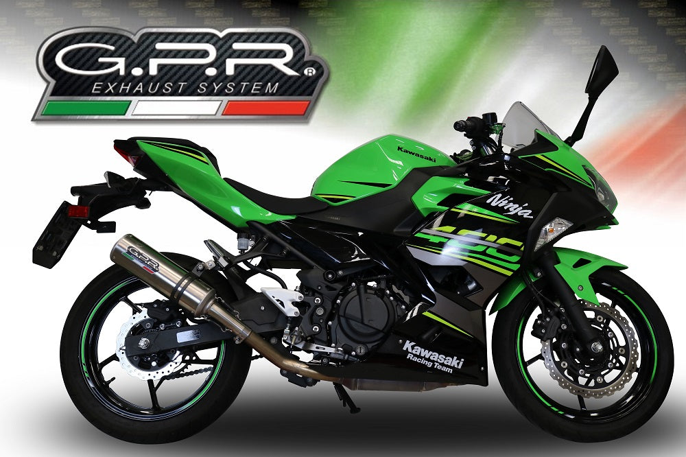 GPR Exhaust System Kawasaki Z400 2023-2024, M3 Titanium Natural, Slip-on Exhaust Including Removable DB Killer and Link Pipe