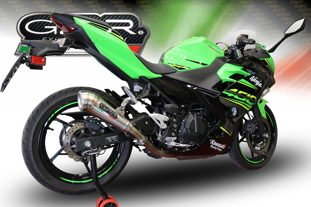 GPR Exhaust System Kawasaki Ninja 400 2018-2022, Powercone Evo, Slip-on Exhaust Including Removable DB Killer and Link Pipe