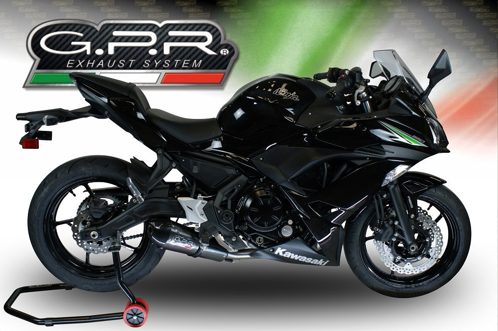 GPR Exhaust System Kawasaki Ninja 650 2017-2020, Gpe Ann. Poppy, Full System Exhaust, Including Removable DB Killer