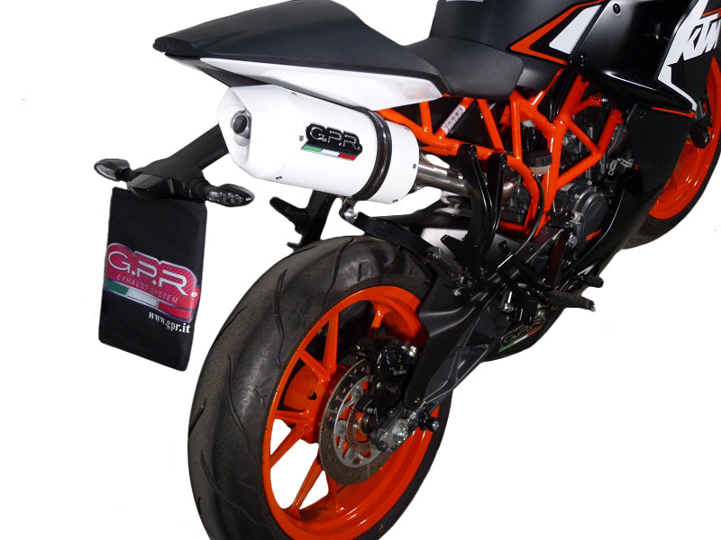 GPR Exhaust System Ktm Duke 125 2011-2016, Albus Ceramic, Slip-on Exhaust Including Link Pipe and Removable DB Killer