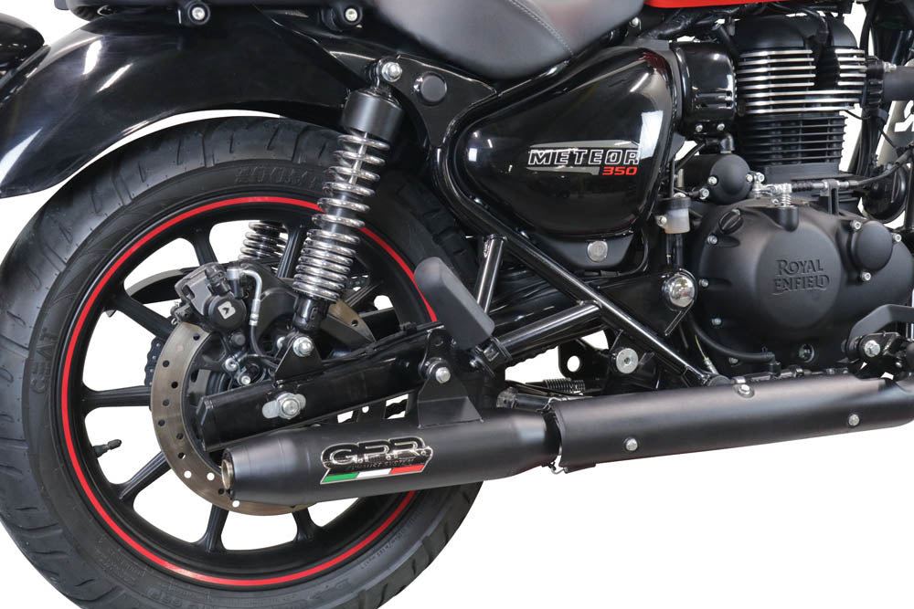 GPR Exhaust System Royal Enfield Classic 350 2021-2023, Deeptone Nero, Slip-on Exhaust Including Link Pipe and Removable DB Killer