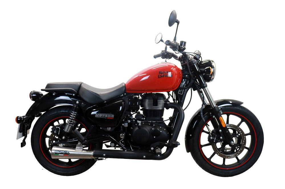 GPR Exhaust System Royal Enfield Meteor 350 2021-2023, Hurricane, Slip-on Exhaust Including Link Pipe