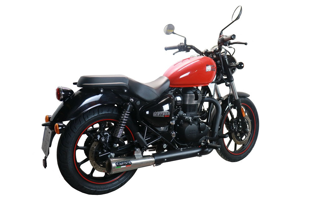 GPR Exhaust System Royal Enfield Meteor 350 2021-2023, Hurricane, Slip-on Exhaust Including Link Pipe
