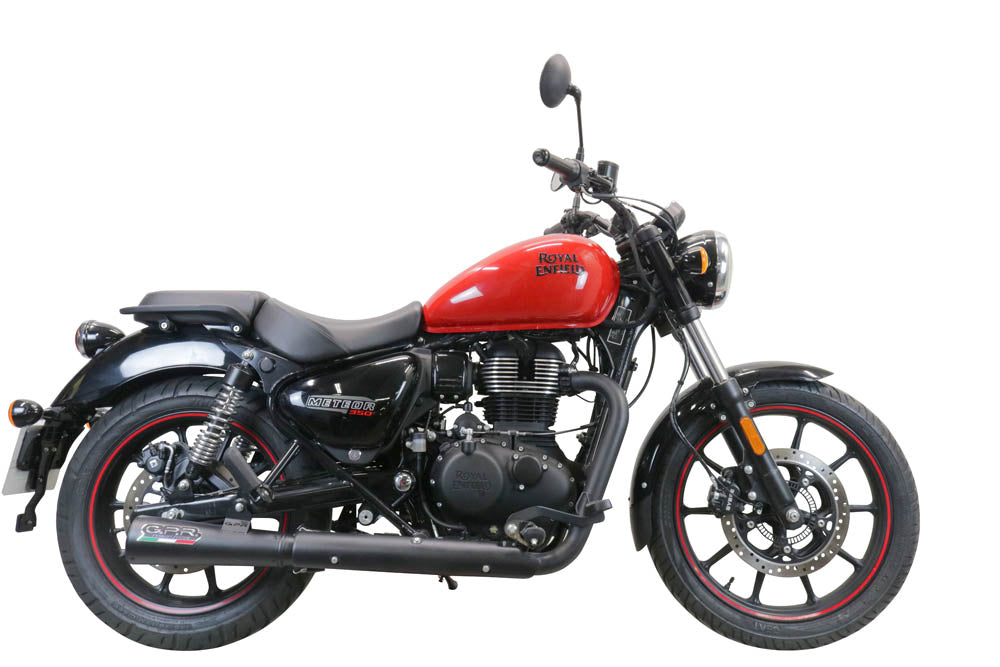 GPR Exhaust System Royal Enfield Classic 350 2021-2023, Hurricane Nero, Slip-on Exhaust Including Link Pipe and Removable DB Killer
