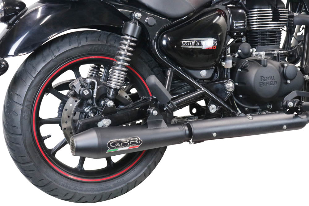 GPR Exhaust Royal Enfield Meteor 350 2021-2023, Ultracone Nero, Slip-on Exhaust Including Link Pipe and Removable DB Killer