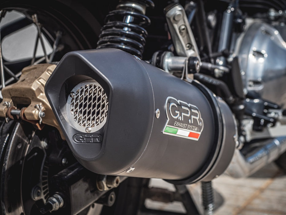 GPR Exhaust System Royal Enfield Continental 650 2021-2023, Furore Evo4 Nero, Dual slip-on Exhausts Including Removable DB Killers and Link Pipes