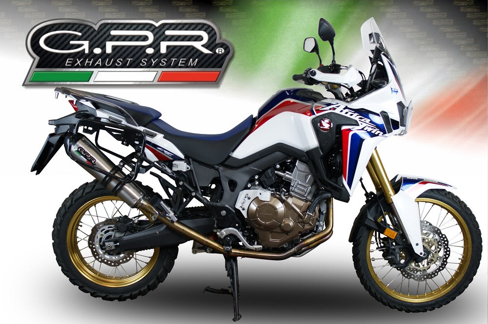 GPR Exhaust System Honda CRF1000L Africa Twin 2018-2020, GP Evo4 Titanium, Slip-on Exhaust Including Removable DB Killer and Link Pipe