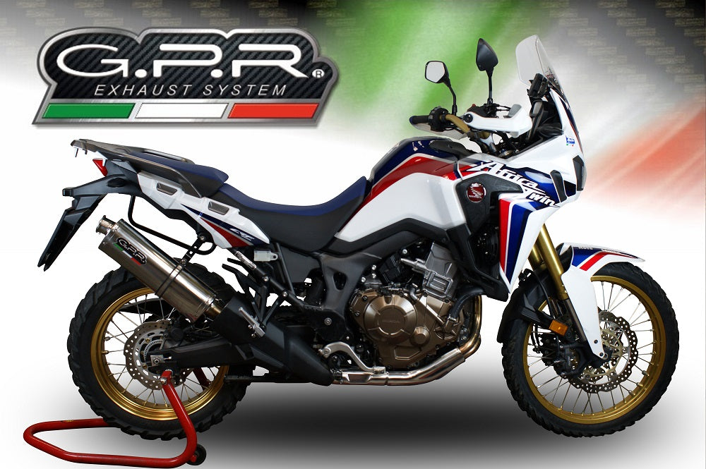 GPR Exhaust System Honda CRF1000L Africa Twin 2015-2017, Trioval, Slip-on Exhaust Including Removable DB Killer and Link Pipe