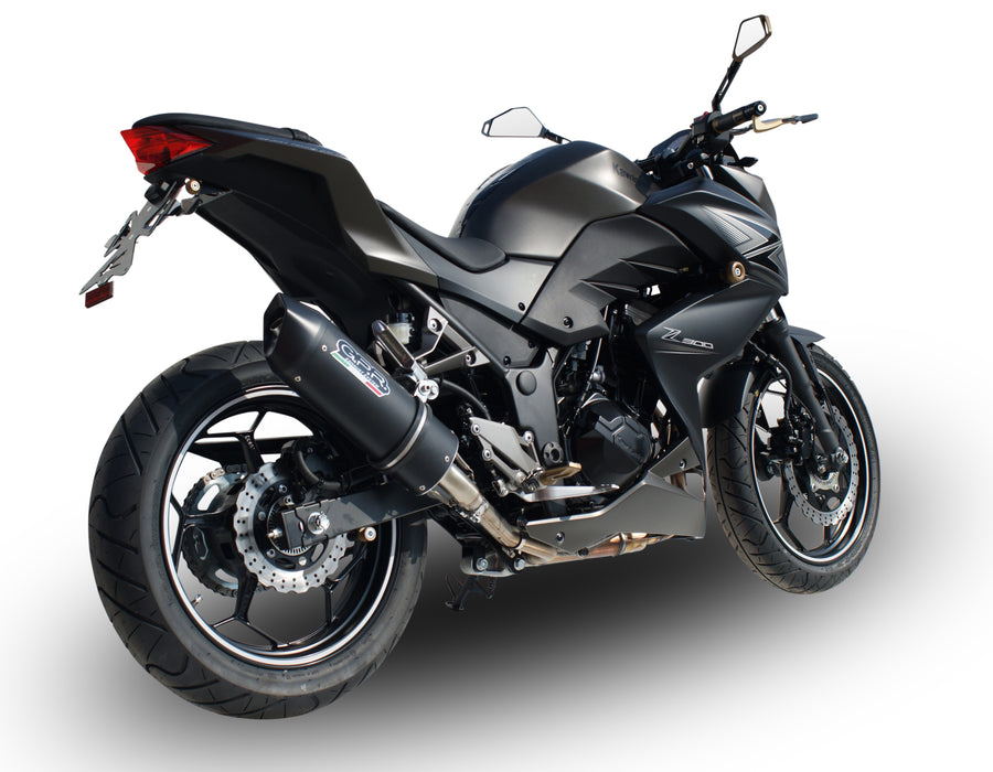 GPR Exhaust System Kawasaki Z300 2014-2017, Furore Nero, Slip-on Exhaust Including Link Pipe