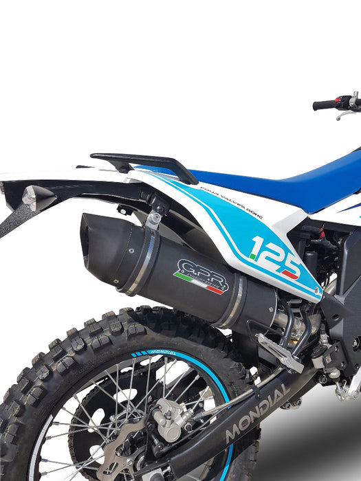 GPR Exhaust System Malaguti Xtm 125 Enduro 2018-2020, Furore Nero, Slip-on Exhaust Including Link Pipe and Removable DB Killer