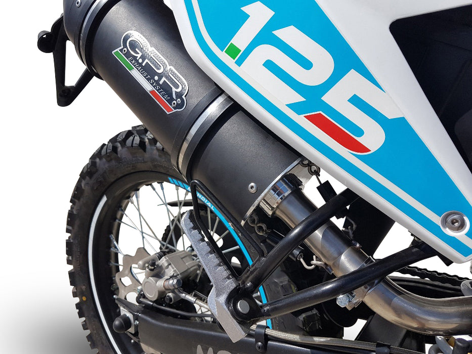 GPR Exhaust System Malaguti XSM 125 Supermoto 2021-2023, Furore Nero, Slip-on Exhaust Including Link Pipe and Removable DB Killer