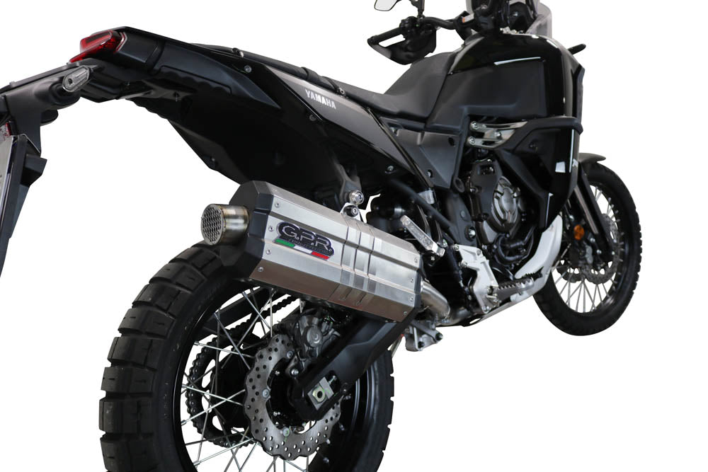 GPR Exhaust System Yamaha Tenere 700 2019-2020, DUNE Titanium, Slip-on Exhaust Including Removable DB Killer and Link Pipe